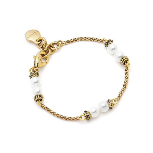 Perla Gold Plated Pearl Chain Bracelet - 1