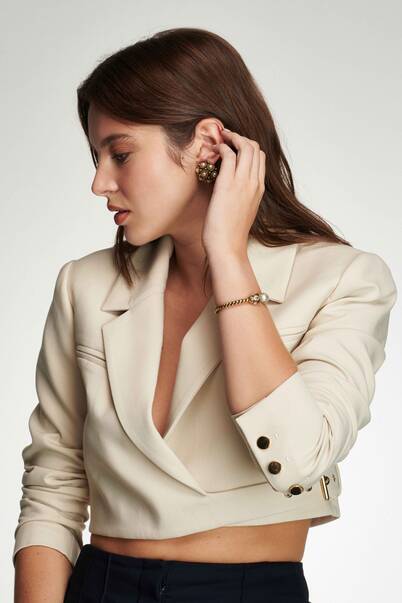 Perla Pearl Gold Plated Handcuff Bracelet - 5