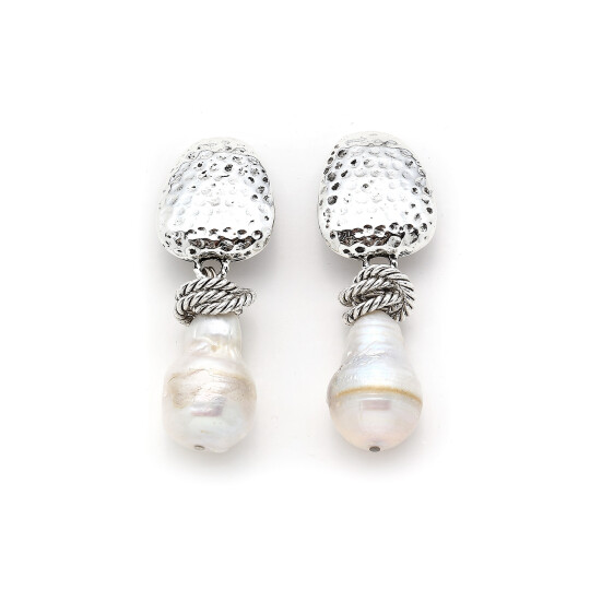 Perla Silver Plated Pearl Clip-On Earrings 
