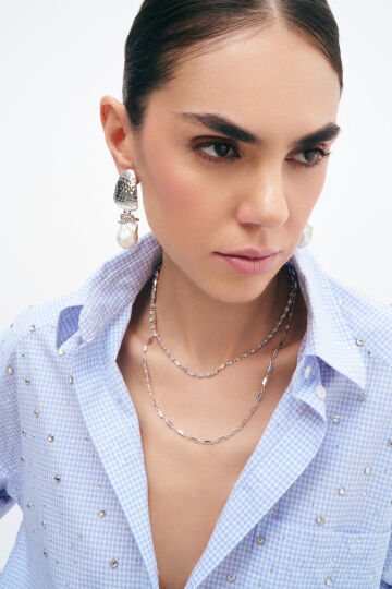 Perla Silver Plated Pearl Clip-On Earrings - (1)