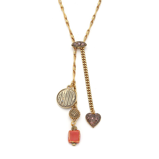 Petra Heart Charm Gold Plated Chain Necklace - (1)