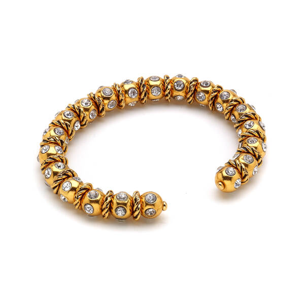 Phylipsa Zircon Gold Plated Handcuff Bracelet - 1
