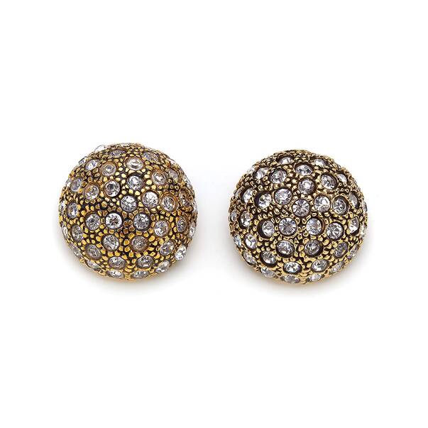 Pord Zircon Gold Plated Clip-On Earrings - 1