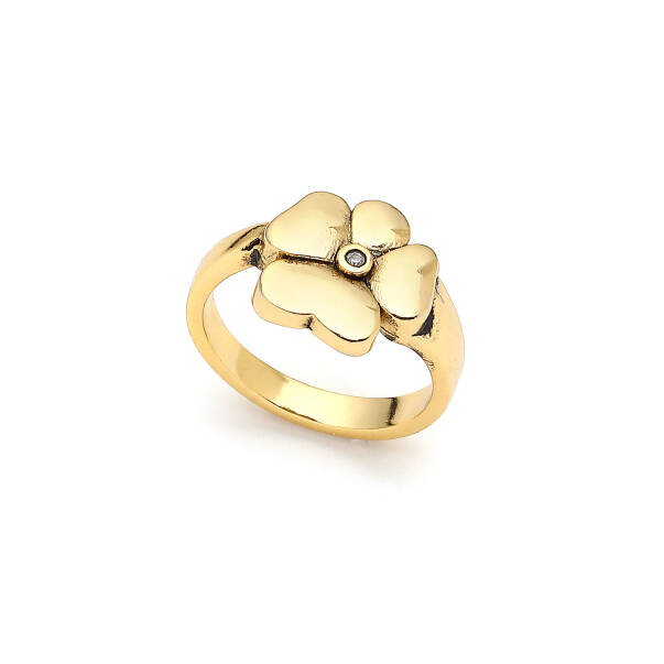 Protected Gold Plated Clover Ring - 1