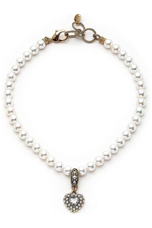Pure Heart İnci Kalp Charm İnci Kolye - 