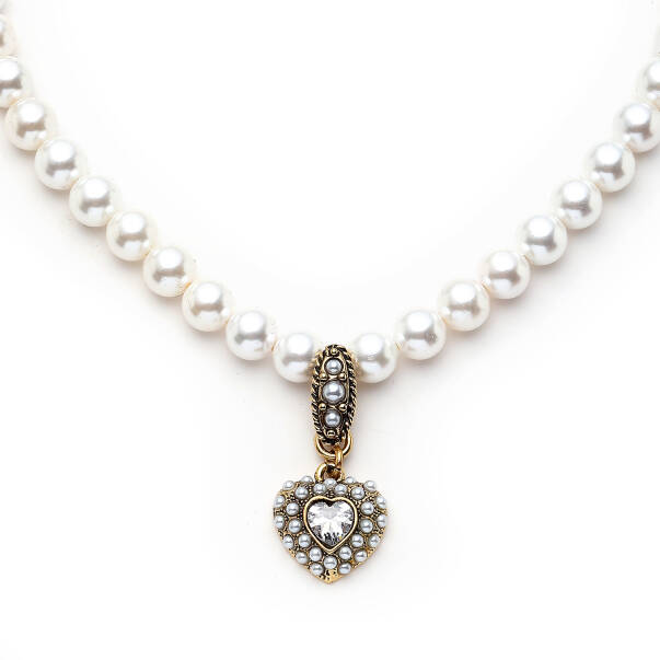 Pure Heart Pearl Heart Charm Pearl Necklace - 3