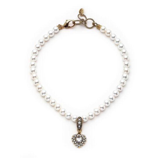 Pure Heart Pearl Heart Charm Pearl Necklace - 