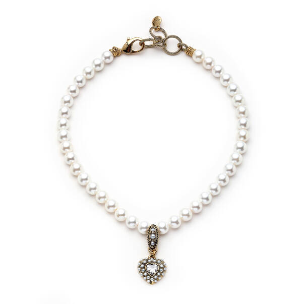 Pure Heart Pearl Heart Charm Pearl Necklace - 1