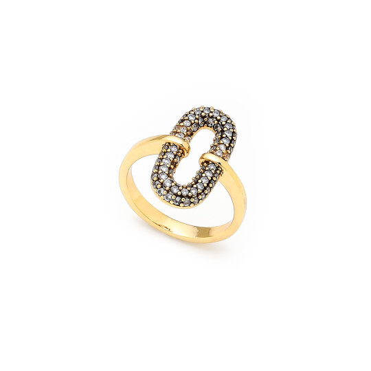 Pure Link Zircon Stone Gold Plated Ring 