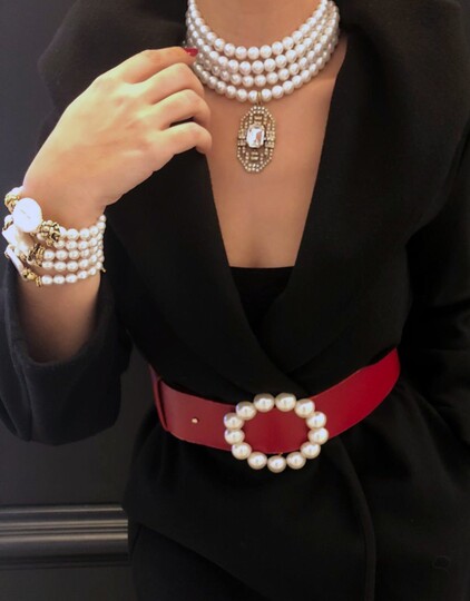 Kırmızı Deri Kemer - (1)