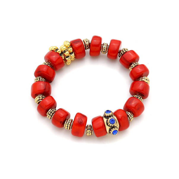 Red Oracle Coral Natural Stone Bracelet - 1