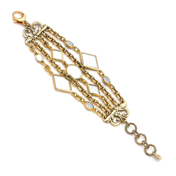 Reflecta Mirror Charm Gold Plated Chain Bracelet - 1