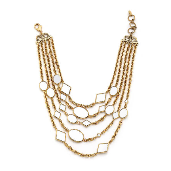 Reflecta Mirror Charm Gold Plated Chain Necklace - 1