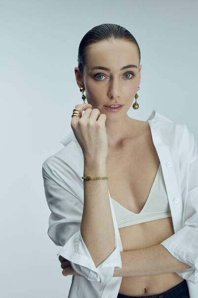 Rhea Yeşil Doğal Taş Bilezik - 2