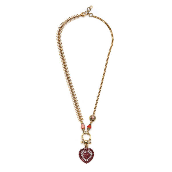 Rooted Heart Charm Gold Plated Chain Necklace - 1