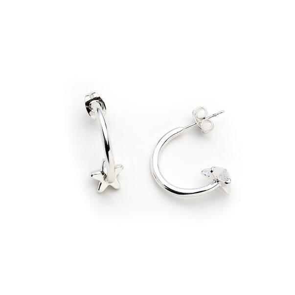 Row Silver Plated Cartilage Earring - 1