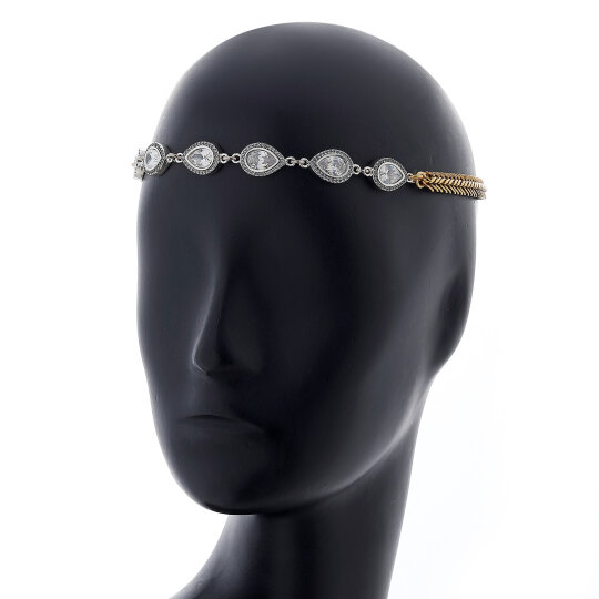 Royal Cascade Drop Zircon Stone Hair Accessory - (1)