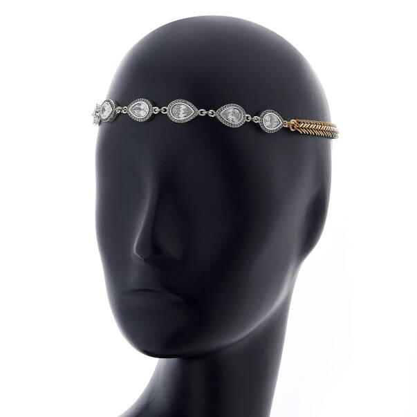 Royal Cascade Drop Zircon Stone Hair Accessory - 2