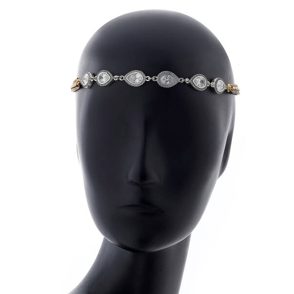 Royal Cascade Drop Zircon Stone Hair Accessory - 4