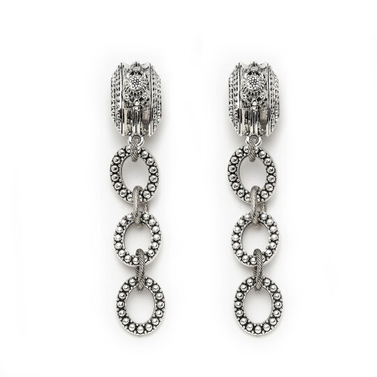 Royal Link Silver Plated Clip-on Earrings - 