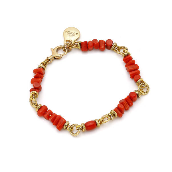 Royale Coral Natural Stone Bracelet - 1