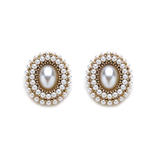 Rroxy Pearl Gold Plated Clip-On Earrings - 1