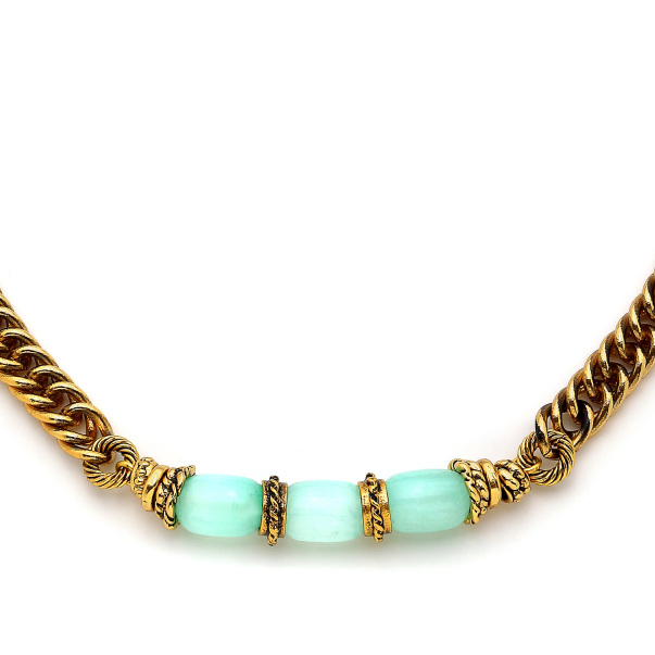 Safezone Selenite Natural Stone Gold Plated Chain Necklace - 5