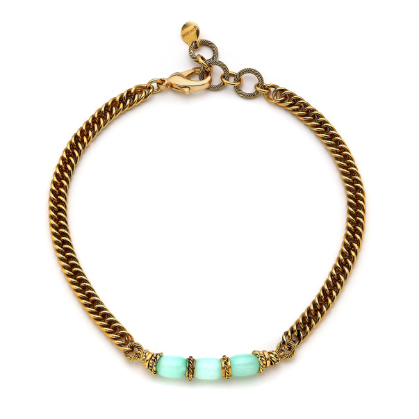 Safezone Selenite Natural Stone Gold Plated Chain Necklace - 1