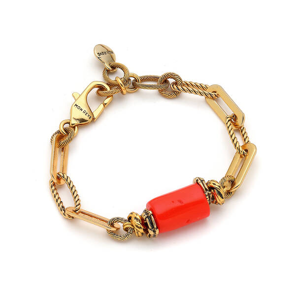 Saga Pink Coral Gold Plated Bracelet - 1