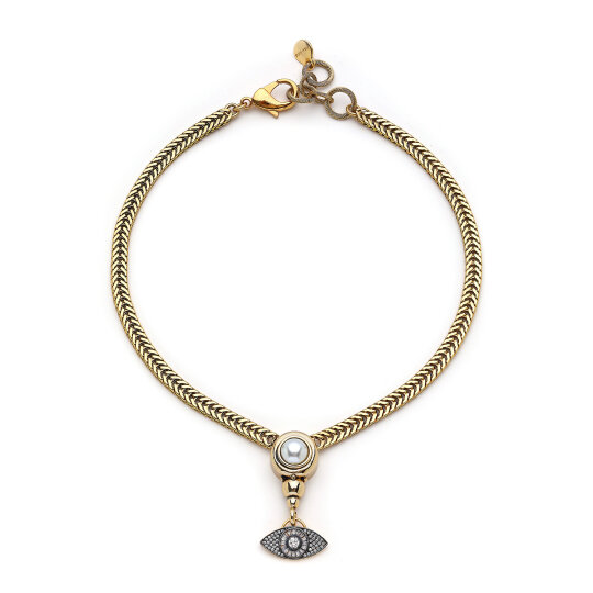 Satori Eye Charm Gold Plated Chain Necklace - 