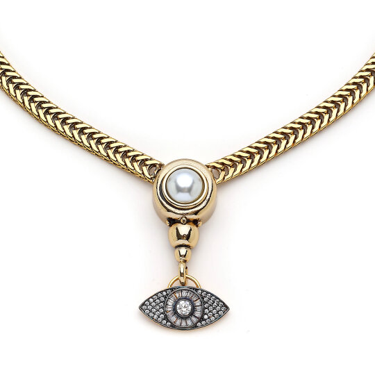 Satori Eye Charm Gold Plated Chain Necklace - (1)