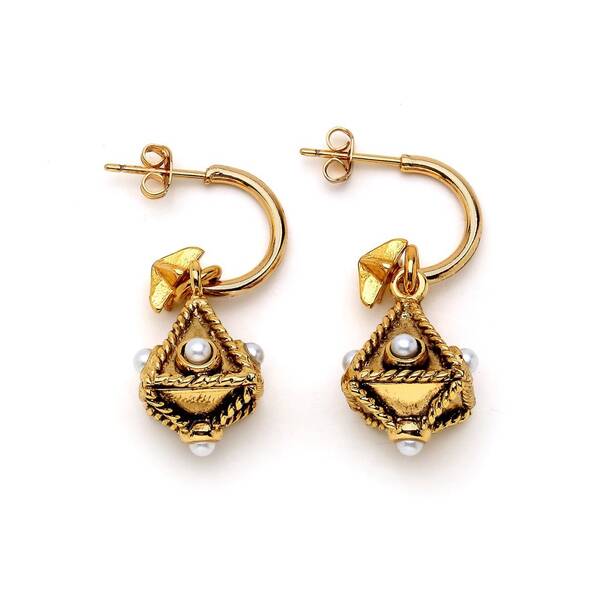 Satya Pearl Charm Pierced Earrings - 1