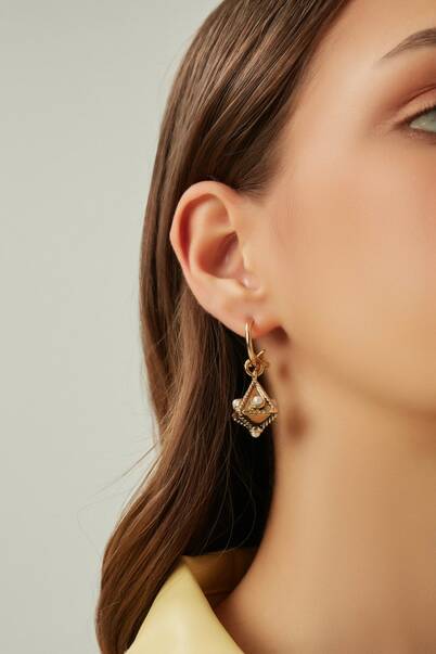 Satya Pearl Charm Pierced Earrings - 2
