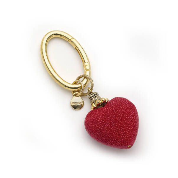 Scarlet Heart Gold Plated Heart Charm Bag Accessory - 1