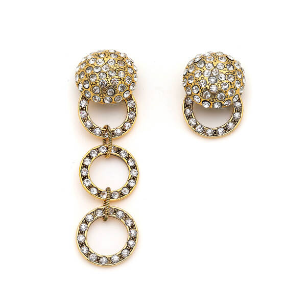 Scarlett Gold Plated Zircon Evening Clip-On Earrings - 1