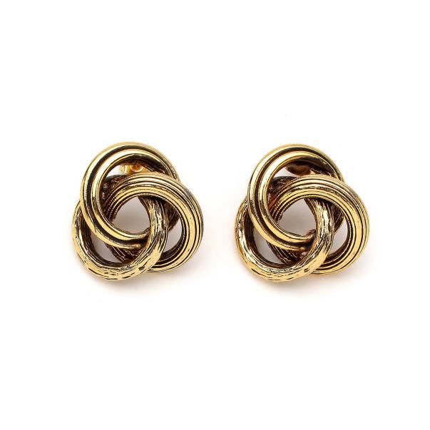 Mesh Gold Plated Clip-On Earrings - 1