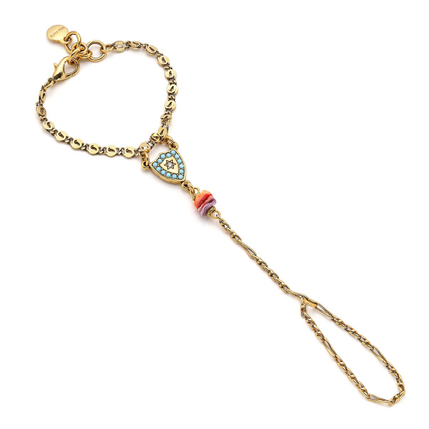 Sea Shell Gold Plated Chain Hand Bracelet - 1