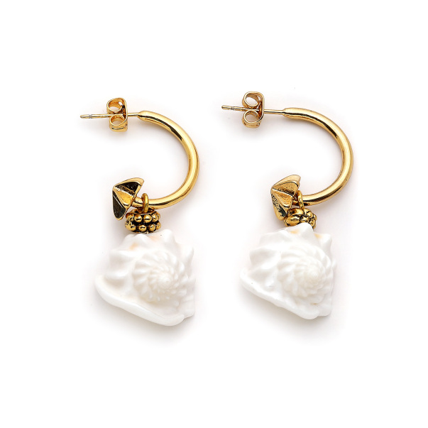 Sea Shore Shell Charm Pinned Earrings - 1