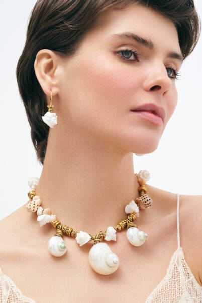 Sea Shore Shell Charm Pinned Earrings - 2