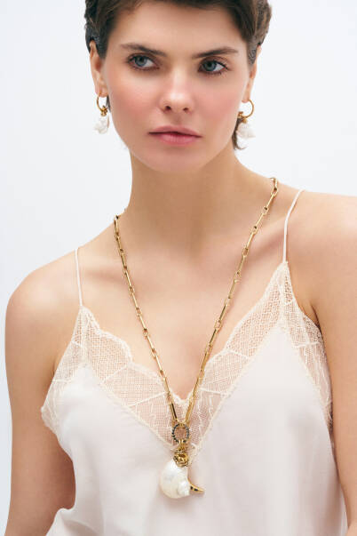 Sea Shore Shell Charm Pinned Earrings - 5