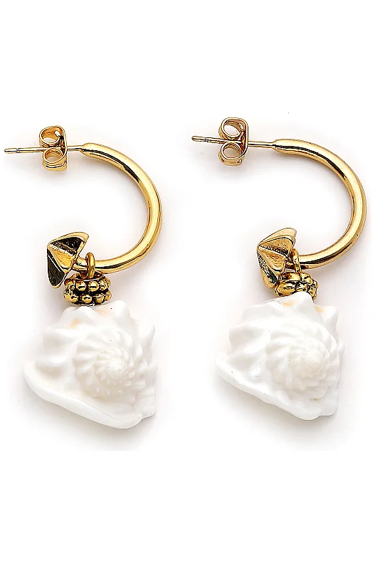 Sea Shore Shell Charm Pinned Earrings 