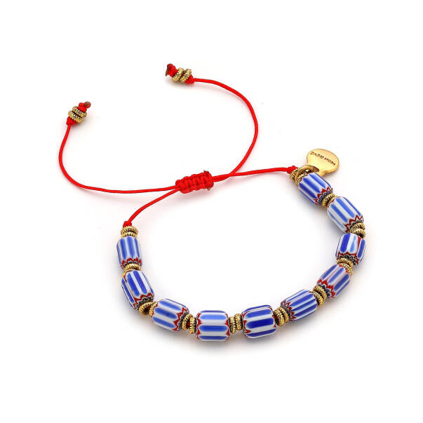 Seaside Gleam Glass Bead Rope Bracelet - 1