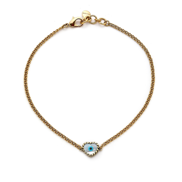 Secret Gold Plated Eye Heart Chain Necklace - 1