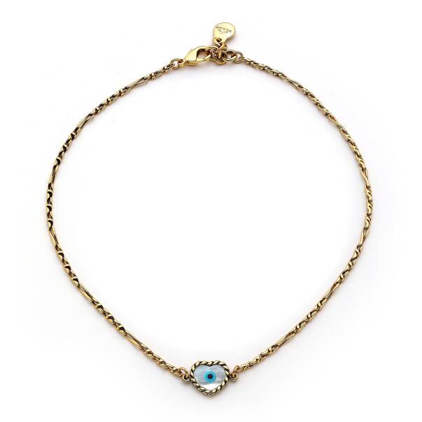 Secret Gold Plated Eye Heart Chain Necklace - 1