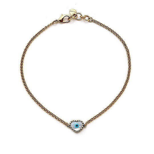 Secret Gold Plated Eye Heart Chain Necklace - 