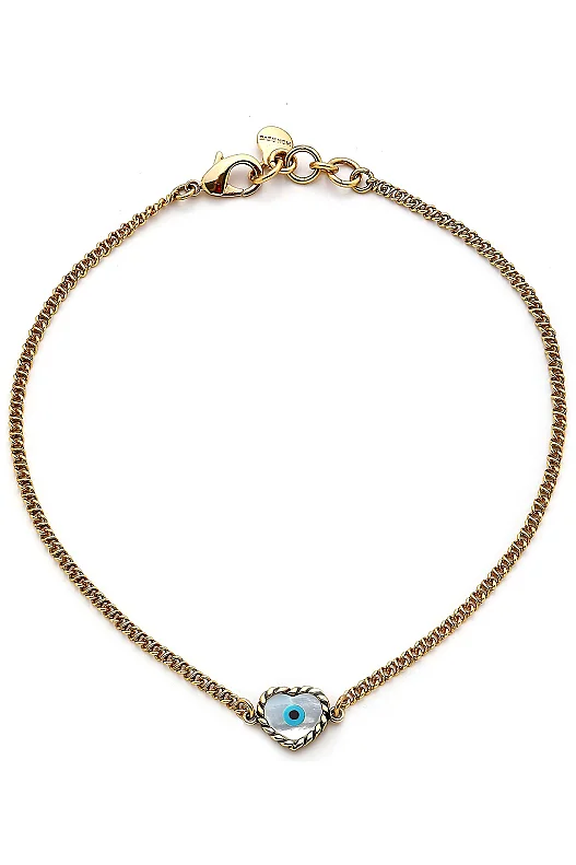 Secret Gold Plated Eye Heart Chain Necklace - (1)
