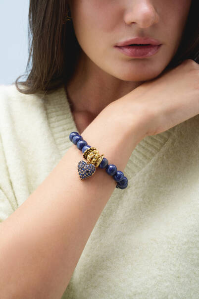 Sedna Heart Charm Lapis Bracelet - 2