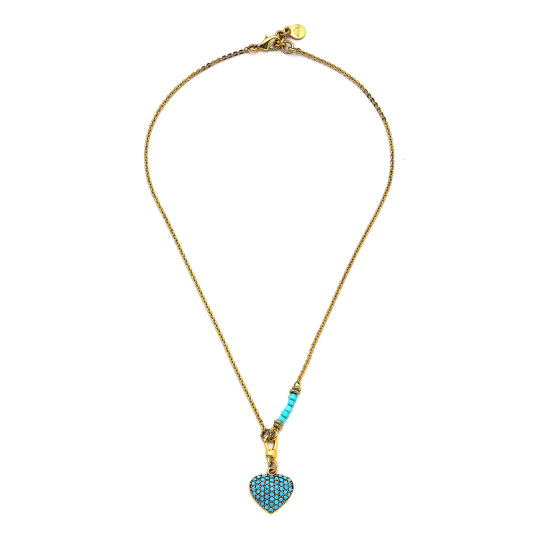 Selo Heart Charm Gold Plated Chain Necklace 