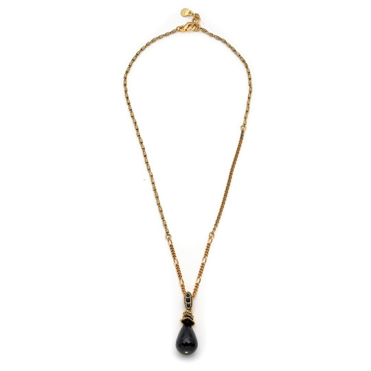Seraph Onyx Gold Plated Chain Necklace 