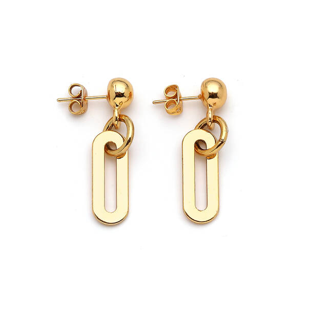 Serene Gold Plated Pinned Earrings - 1